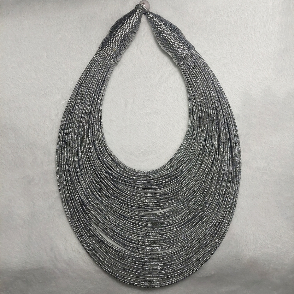 "Mallika" Tribal Bib - Silver